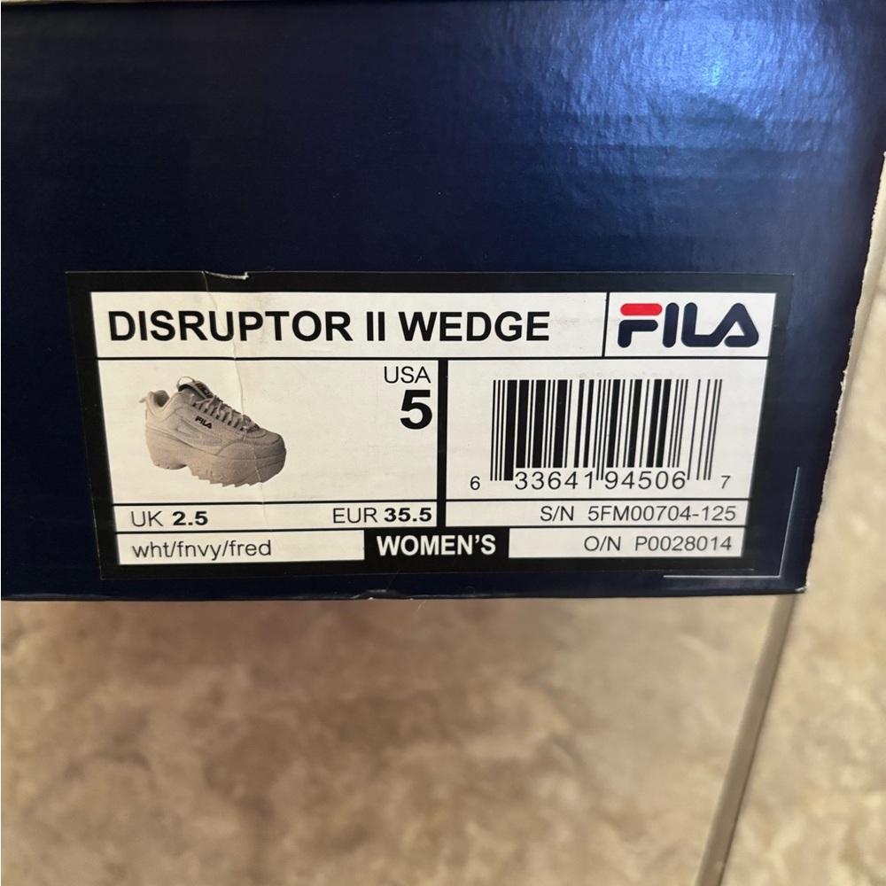 Fila Women's Disruptor II Wedge Sneakers white womens 5.0